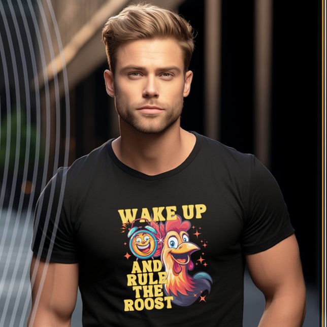 Wake Up and Rule the Roost Funny Rooster T-Shirt (Creator Uploaded)