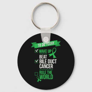 Wake Up Beat Bile Duct Cancer Rule The World  Key Ring
