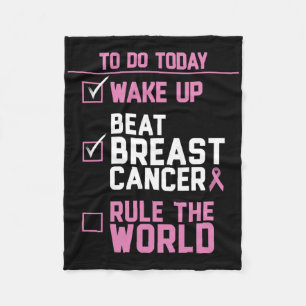Wake Up Beat Breast Cancer Rule The World 2 Fleece Blanket