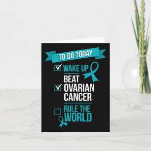 Wake Up Beat Ovarian Cancer Rule The World 1  Card