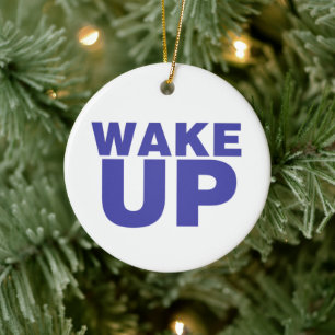 Wake Up Blue Ceramic Tree Decoration