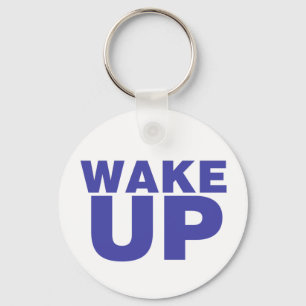 Wake Up Blue Key Ring