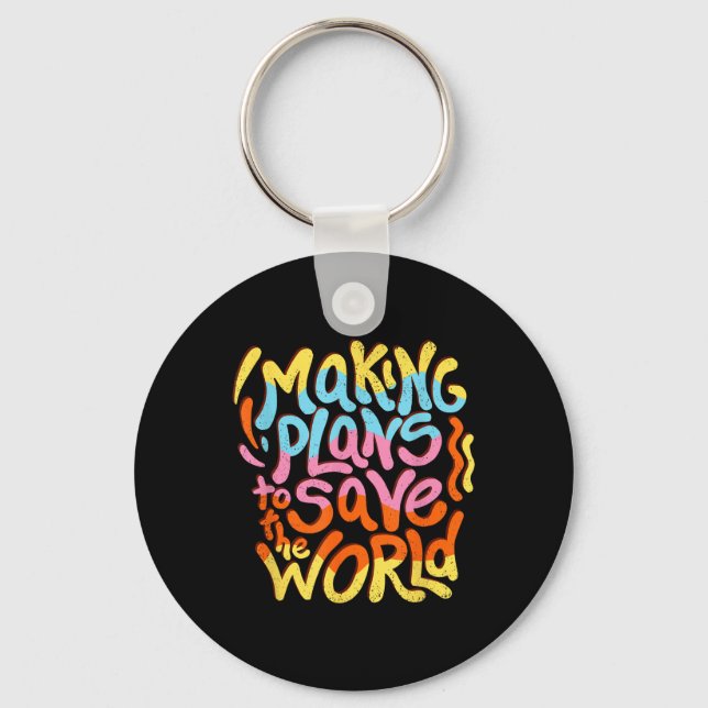 Wake-up Call Climate Change Environmental Key Ring (Front)