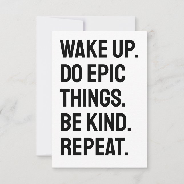 Wake Up Do Epic Things Encouragement  Invitation (Front)