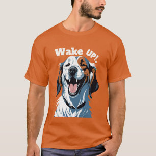 Wake up!! Golden retriever Pop Art by CallisC  T-Shirt