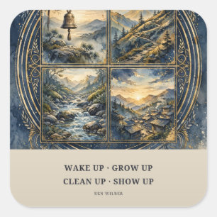 Wake Up Grow Up Clean Up Show Up Sticker