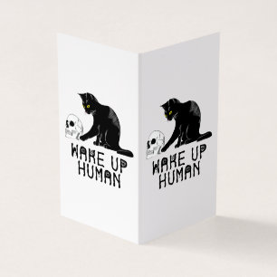 Wake Up Human - Funny Cat With Skull