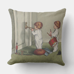 Wake Up Its Christmas cute child illustration Cushion