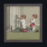 Wake Up Its Christmas cute child illustration Gift Box<br><div class="desc">Vintage Wake up It's Christmas - a cute old fashioned illustration Christmas for children! This is based on an old-fashioned postcard from 1918. Sweet little toddlers up at the crack of dawn announcing to Mum and Dad that Christmas is here! Children are standing outside mummy and daddy's bedroom door. One...</div>