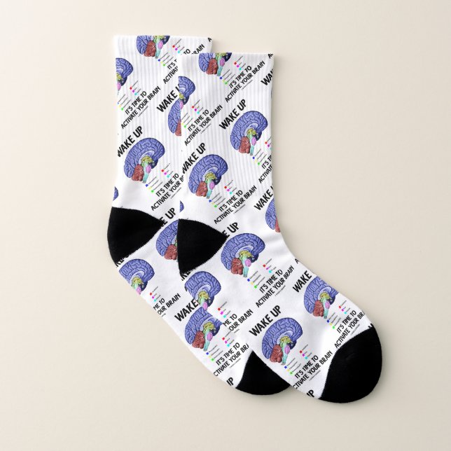Wake Up It's Time To Activate Your Brain Humour Socks (Pair)