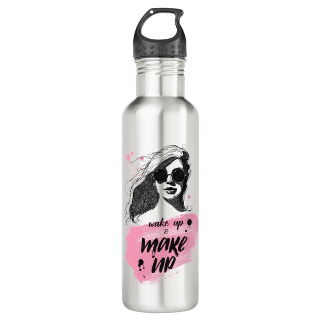 Wake Up & Make Up 710 Ml Water Bottle (Front)