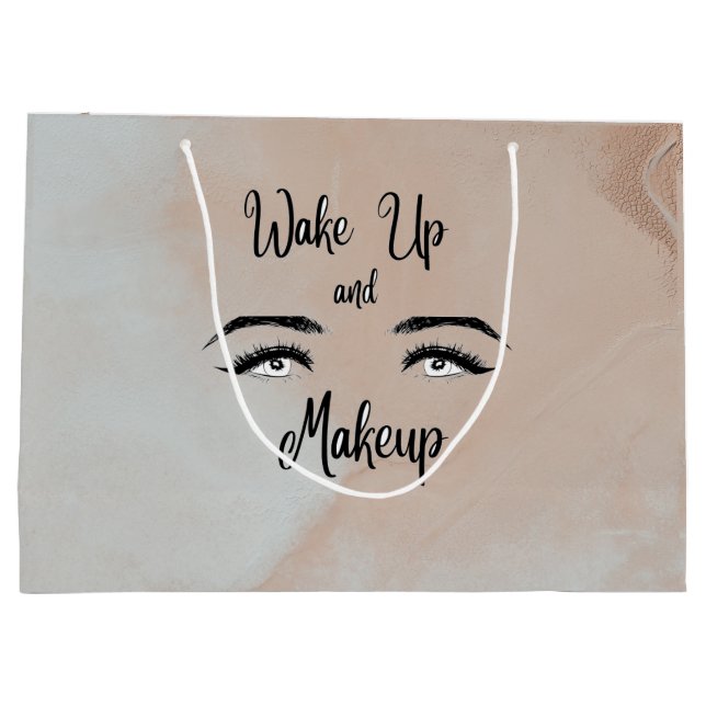 Wake up & Makeup      Large Gift Bag (Back)