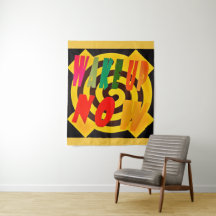 WAKE UP NOW SAND COLORED DESIGN WITH RED BLACK
