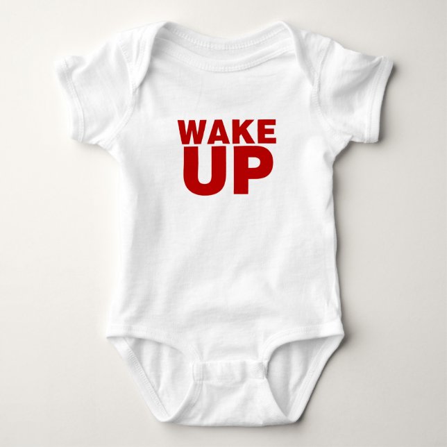 Wake Up Red Baby Bodysuit (Front)