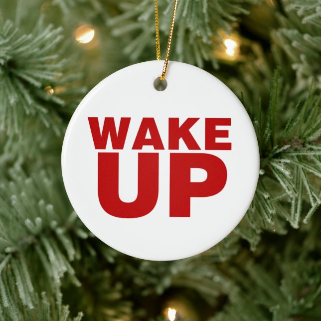 Wake Up Red Ceramic Tree Decoration (Tree)