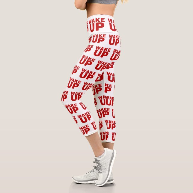 Wake Up Red High Waisted Capris (Left)