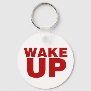 Wake Up Red Key Ring