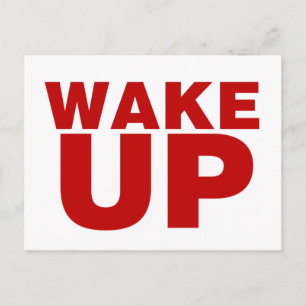 Wake Up Red Postcard