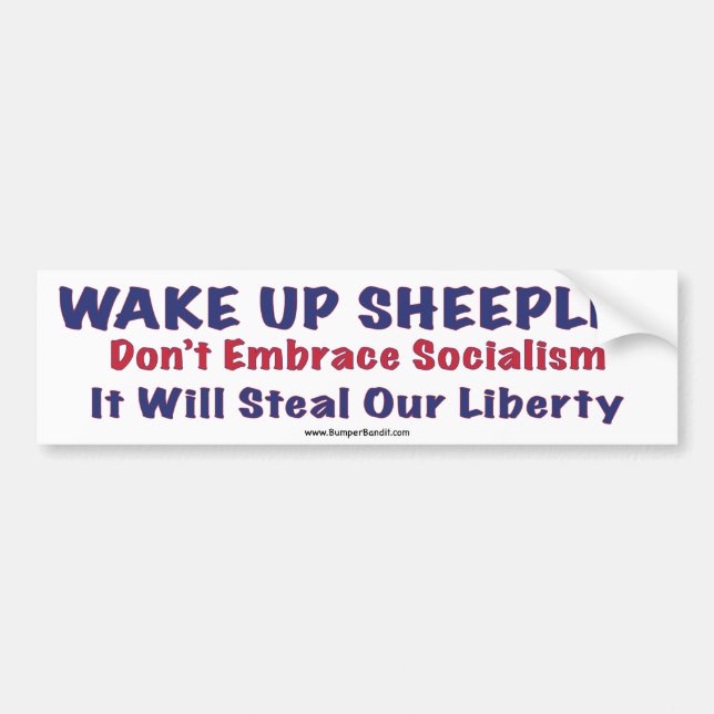 Wake Up Sheeple Bumper Sticker (Front)