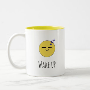 "Wake Up" Sleepy Emoji Mug