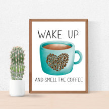 Wake Up Smell the Coffee - Watercolor Coffee Beans