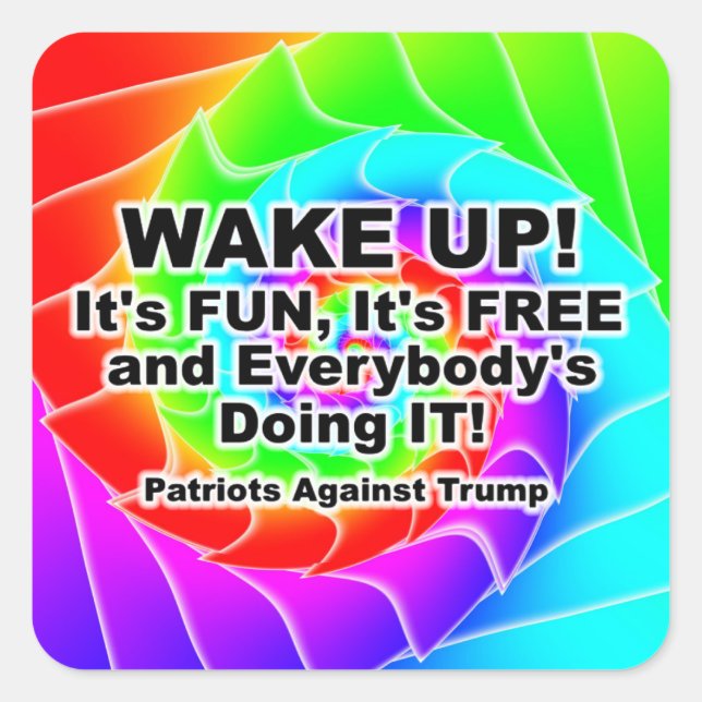 WAKE UP! SQUARE STICKER (Front)