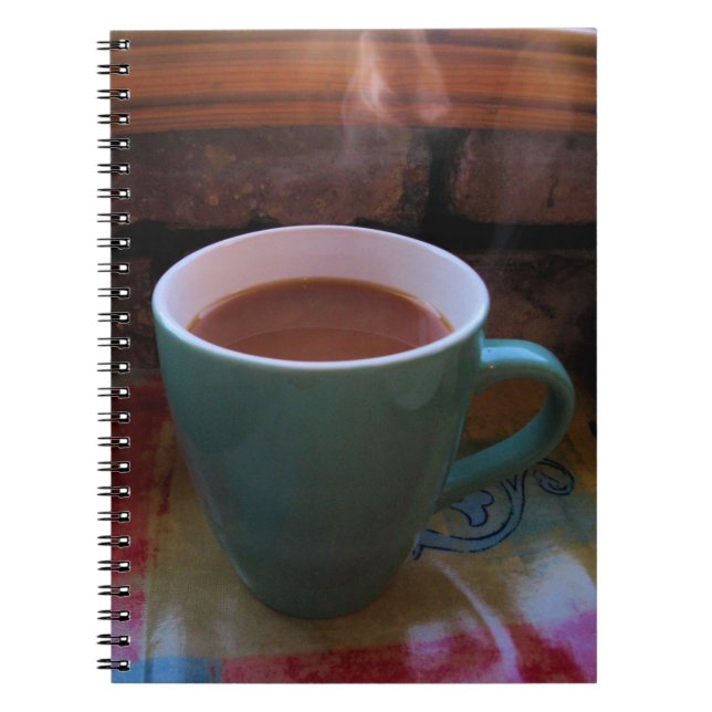 Wake Up With a Hot Cup of Coffee Notebook (Front)