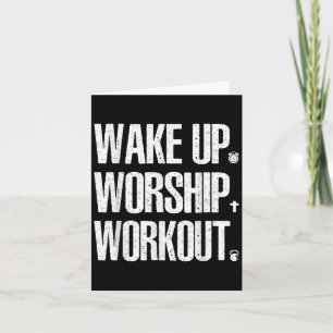 Wake Up Worship Workout Lovers Faith Christian Wom Card
