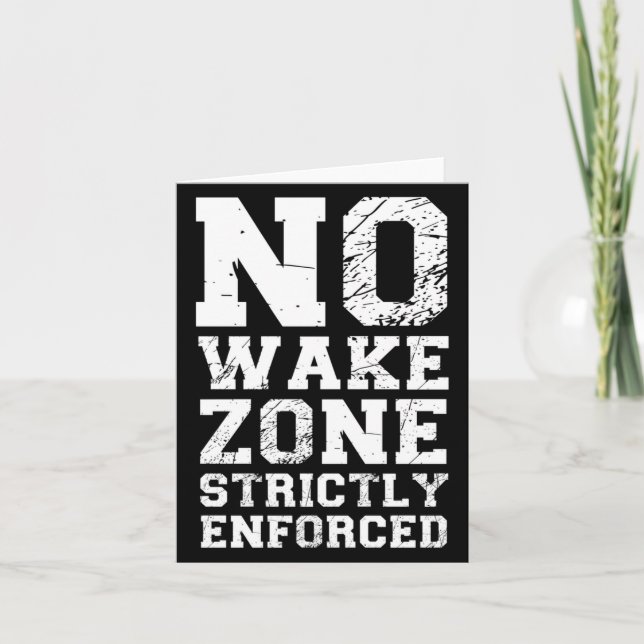Wake zone strictly enforced funny pontoon lake card (Front)