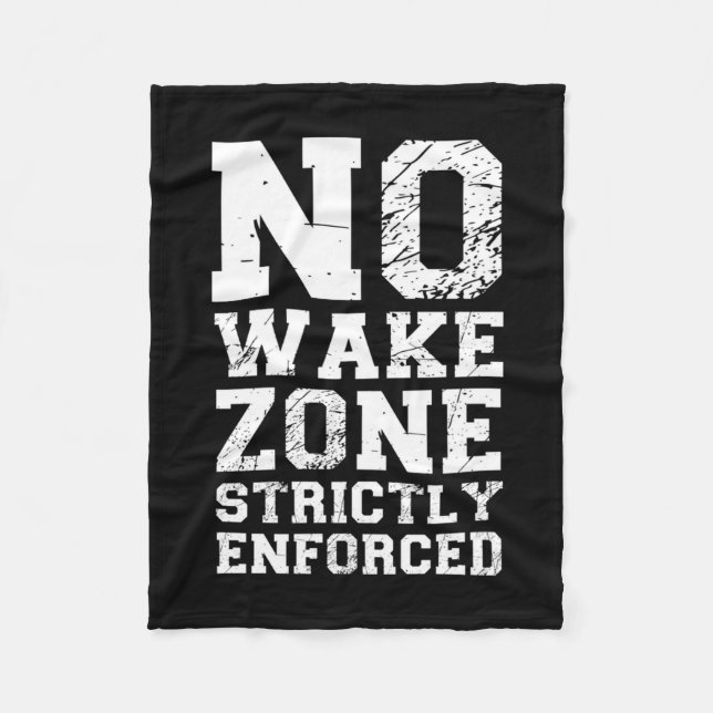 Wake zone strictly enforced funny pontoon lake fleece blanket (Front)