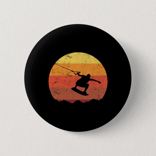 Wakeboard  6 cm round badge (Front)