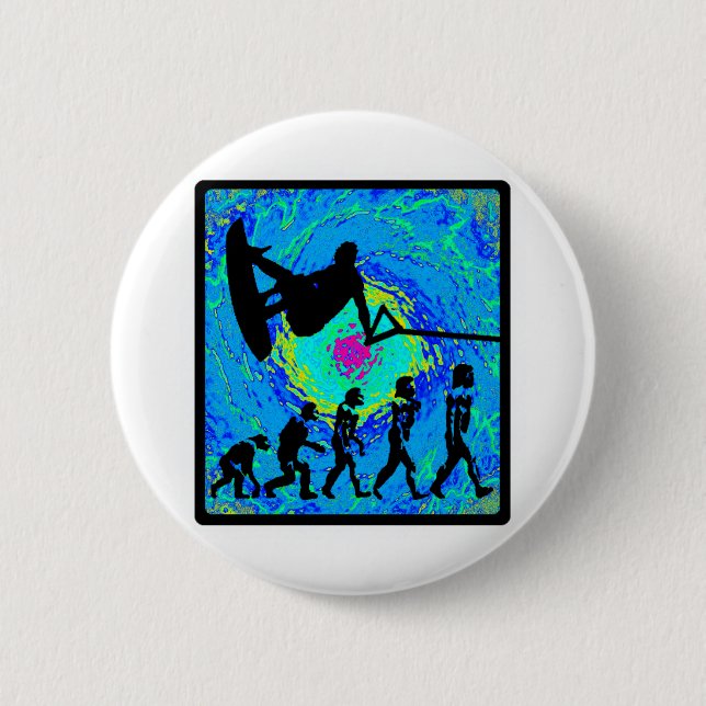 Wakeboard Evolving Colours 6 Cm Round Badge (Front)