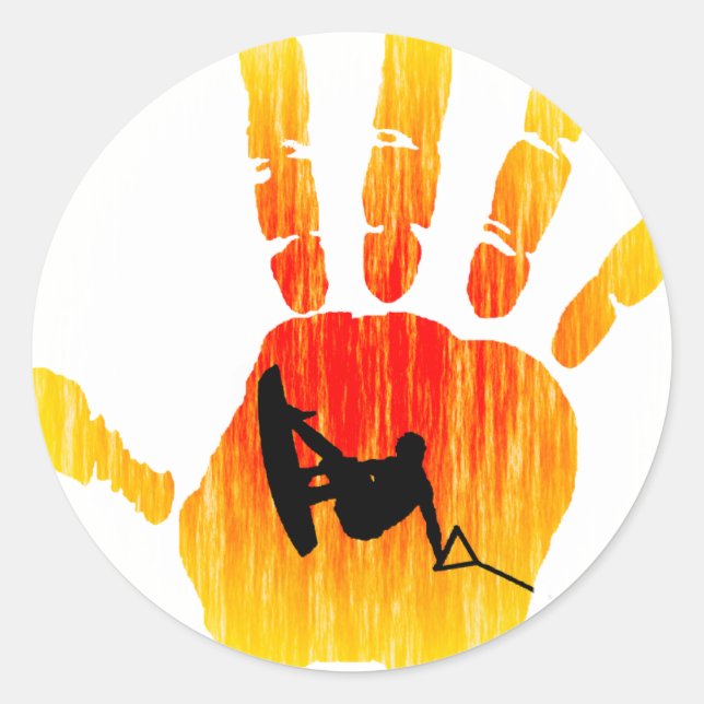 Wakeboard Side Slider Classic Round Sticker (Front)