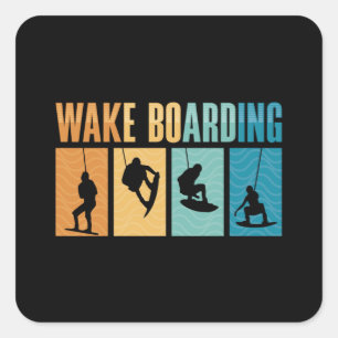 Wakeboard Wake Boarding Wakeboarder Wakeboarding Square Sticker