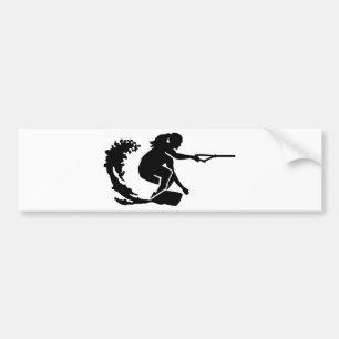 Wakeboard woman bumper sticker