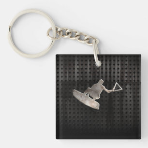 Wakeboarder; Cool Black Key Ring