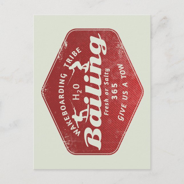 Wakeboarding bailing  postcard (Front)