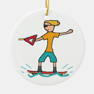 Wakeboarding Ceramic Tree Decoration
