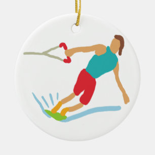 Wakeboarding Ceramic Tree Decoration