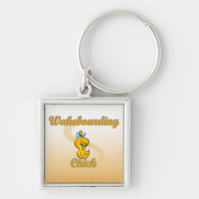 Wakeboarding Chick Key Ring (Front)