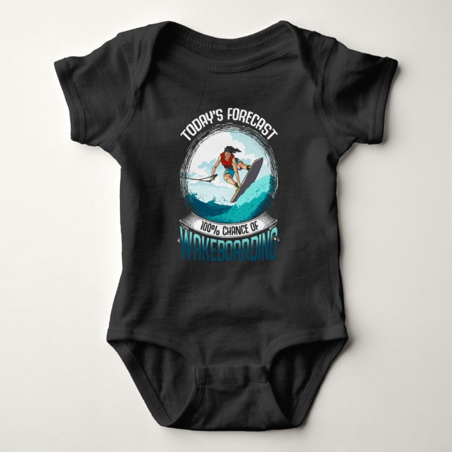 Wakeboarding Forecast Water Sports Lover Baby Bodysuit (Front)