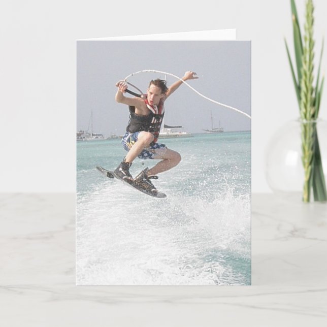 Wakeboarding Greeting Card (Front)