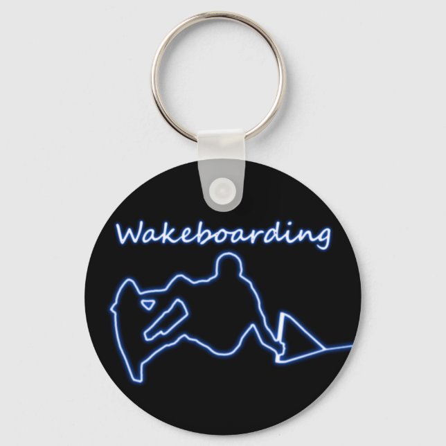 Wakeboarding Neon Keychain (Front)