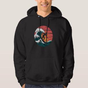 Wakeboarding Retro Sunset Wakeboarder Surfing Wate Hoodie