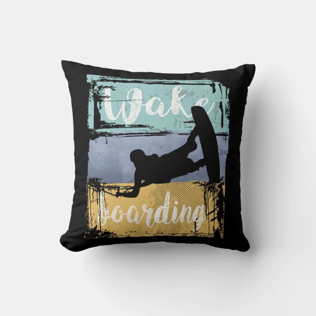 Wakeboarding Retro Wakeboarder Cushion (Front)