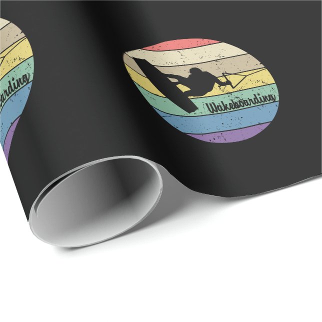 Wakeboarding Retro Wrapping Paper (Roll Corner)