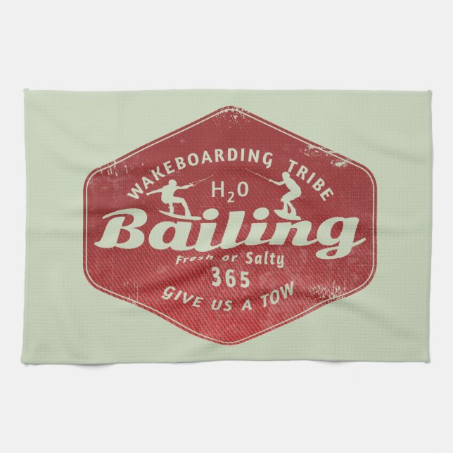 Wakeboarding Wakeboarder Tea Towel (Horizontal)