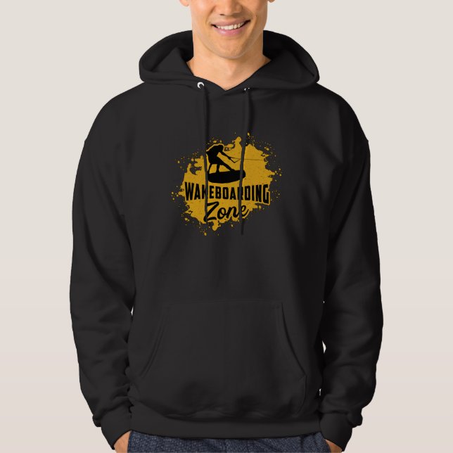 Wakeboarding Zone Wake Cable Wakeboarder Wakeboard Hoodie (Front)