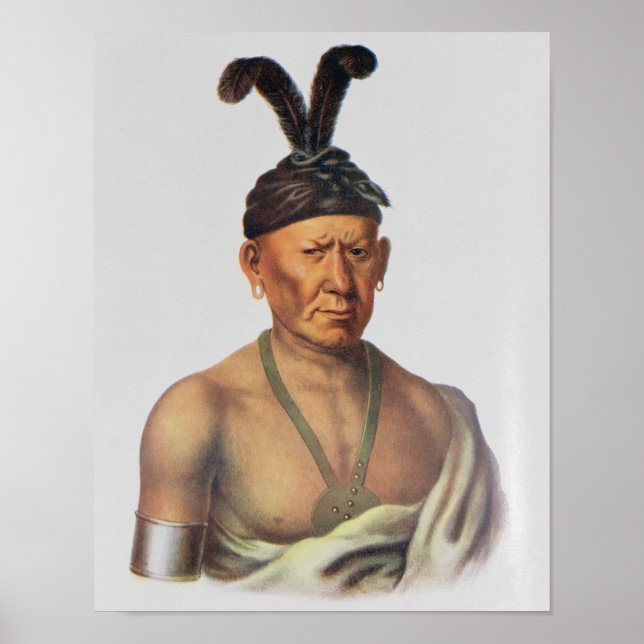 Wakechai or 'Crouching Eagle', a Sauk Chief Poster (Front)