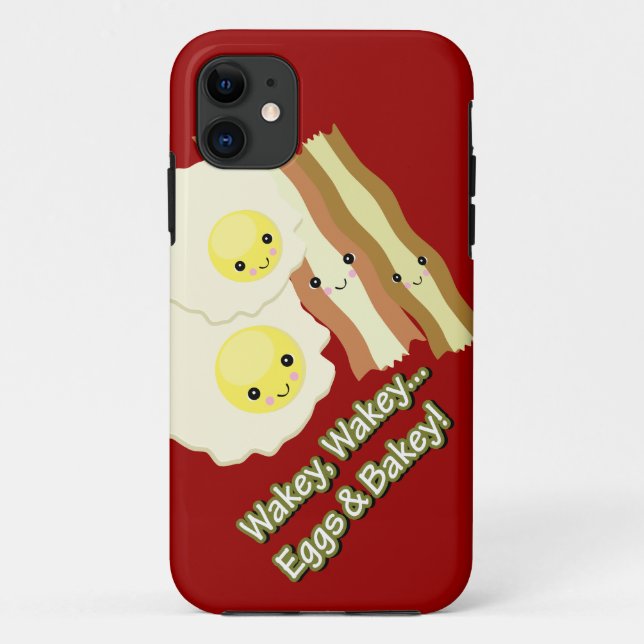 wakey wakey eggs and bakey kawaii bacon eggs Case-Mate iPhone case (Back)